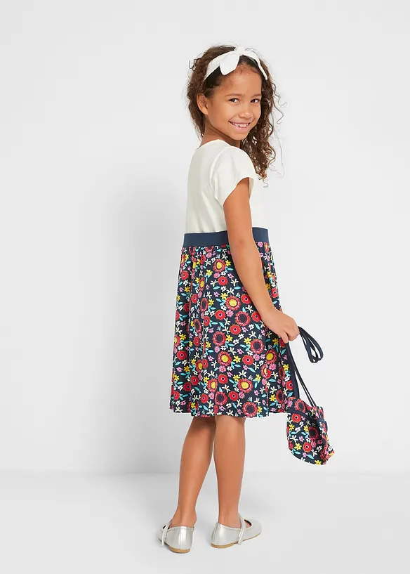 Robe en jersey + sac (ens. 2 pces) 100% coton, bonprix