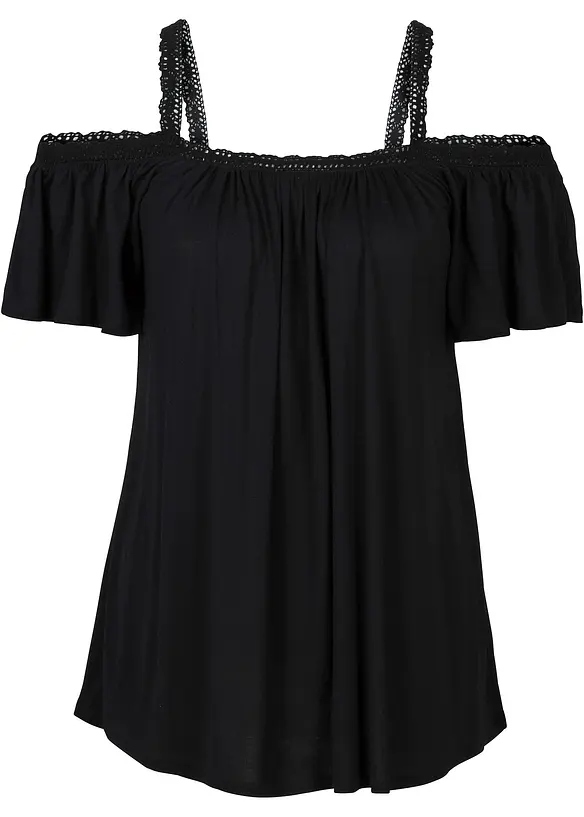 T-shirt à épaules dénudées en viscose douce, bonprix