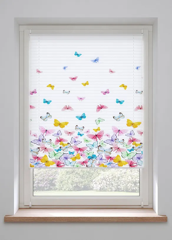 Store plissé motifs papillons, bonprix
