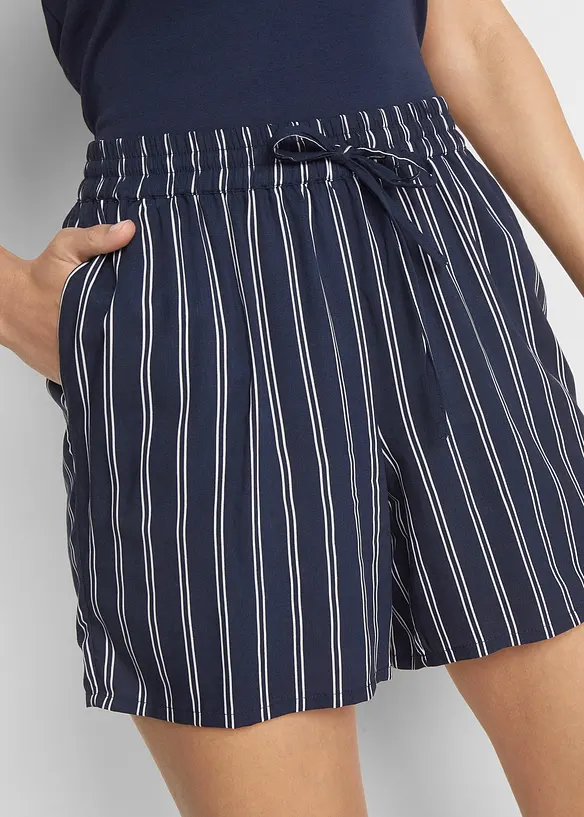 Viskose-Shorts mit Bindegürtel (2er Pack), bonprix