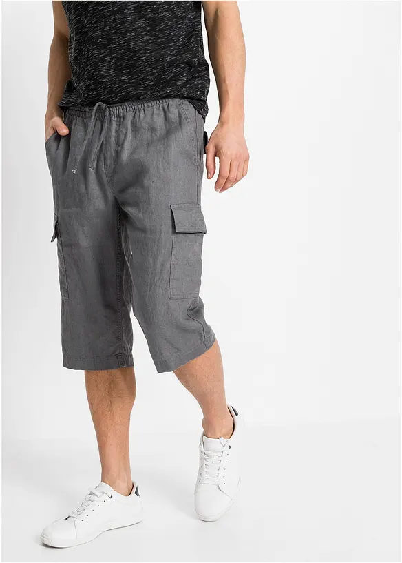Regular Fit Cargo-Bermuda aus luftigem Leinen-Mix, bonprix