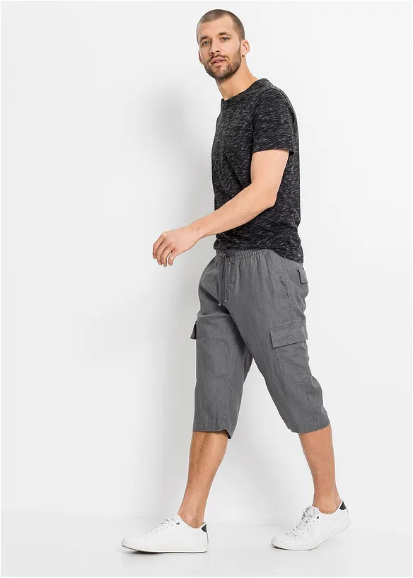 Regular Fit Cargo-Bermuda aus luftigem Leinen-Mix, bonprix
