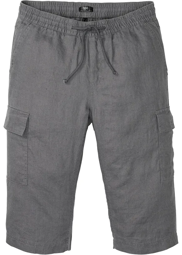 Regular Fit Cargo-Bermuda aus luftigem Leinen-Mix, bonprix