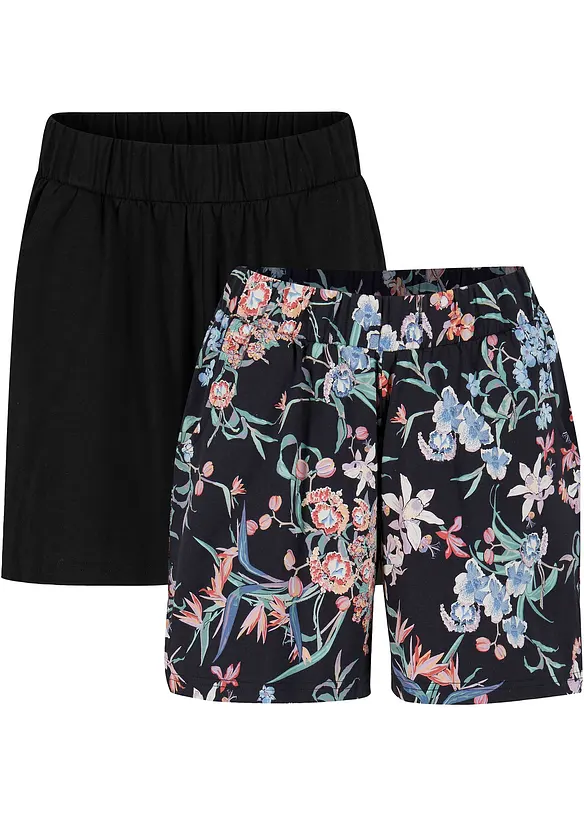 Lot de 2 shorts en jersey coton extensible, bonprix
