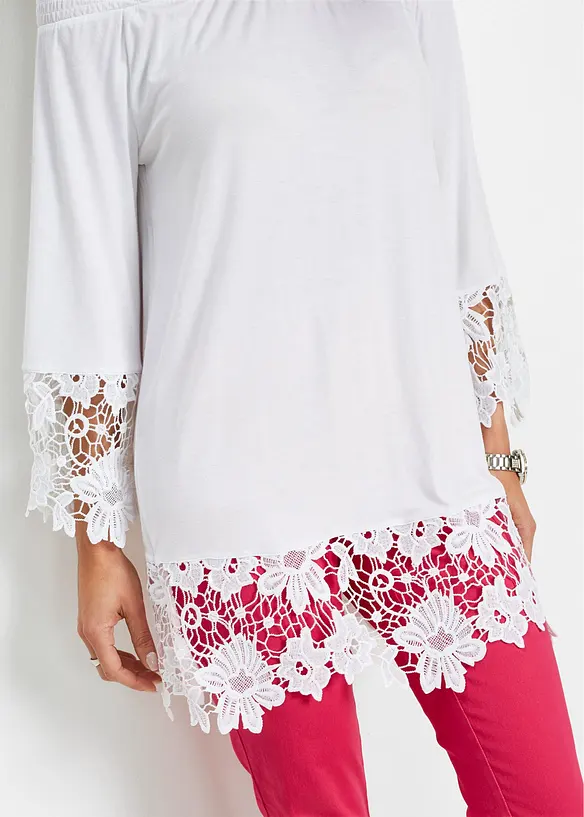 Tunique Carmen à dentelle, bonprix