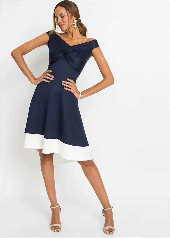 Carmen-Kleid mit Knotendetail, bonprix