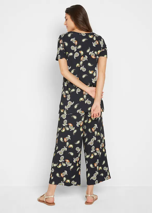T-shirt et jupe-culotte en viscose fluide (ens. 2 pces), bonprix