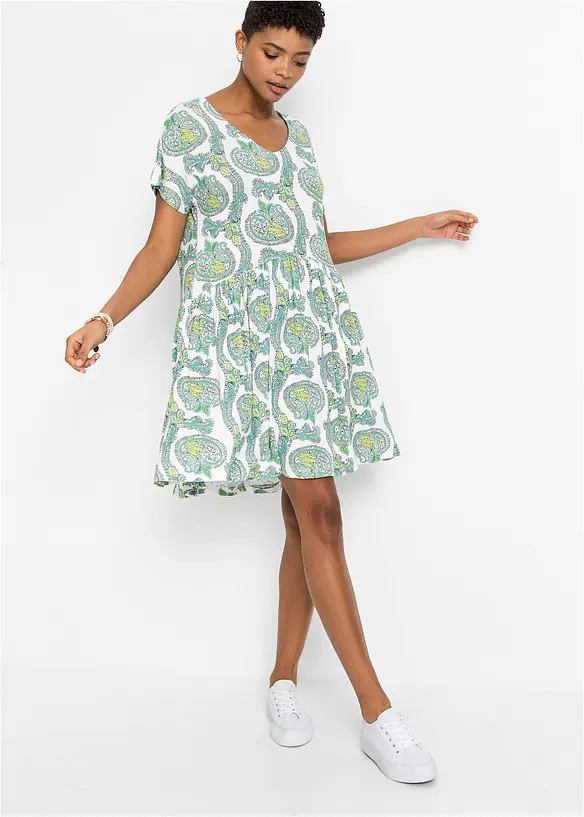 Shirtkleid aus fließendem Viskose-Elasthan-Mix, bonprix