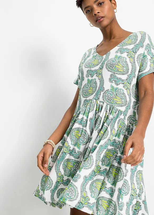 Shirtkleid aus fließendem Viskose-Elasthan-Mix, bonprix