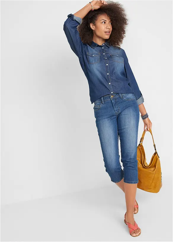 Jean slim taille mi-haute, raccourci, bonprix