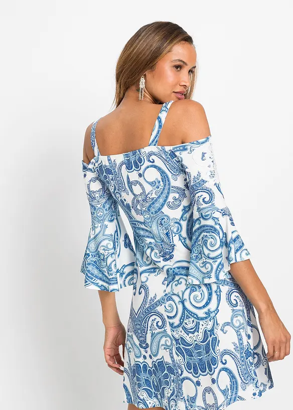 Robe évasée col Bardot, bonprix