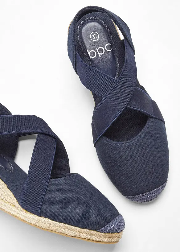 Sandales compens&eacute;es &agrave; brides &eacute;lastiques, bonprix