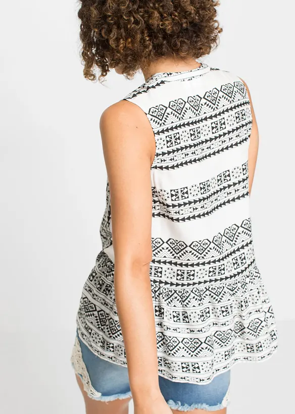 Blouse sans manches imprimée, bonprix