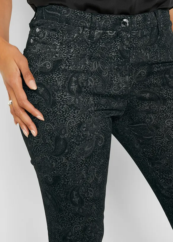 Twillhose mit edlem Druck, bonprix