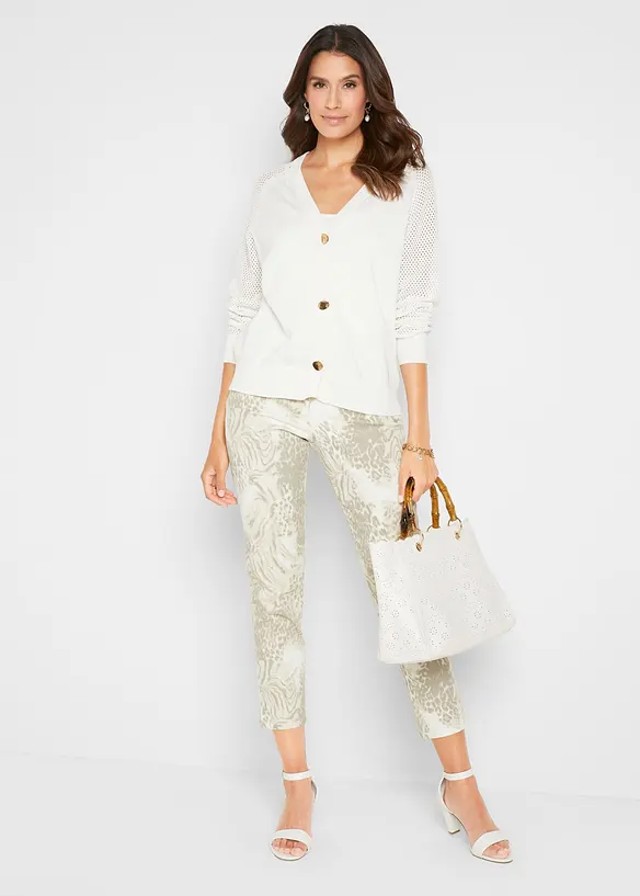 Pantalon extensible 7/8 imprim&eacute;, bonprix
