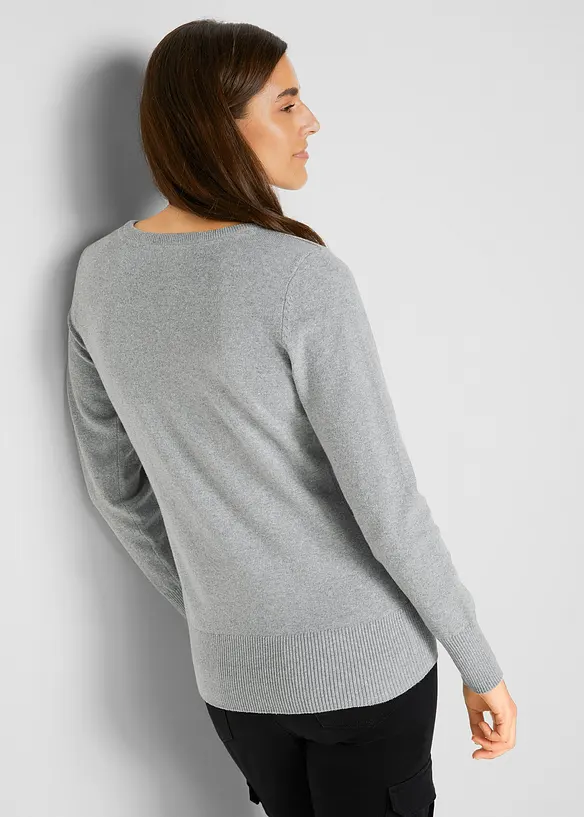 Basic Pullover mit recycelter Baumwolle, bonprix