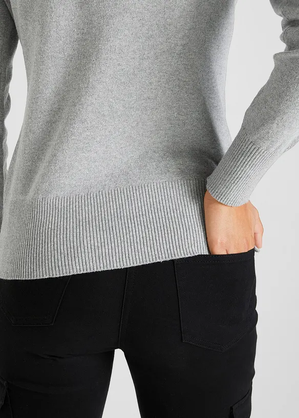 Basic Pullover mit recycelter Baumwolle, bonprix