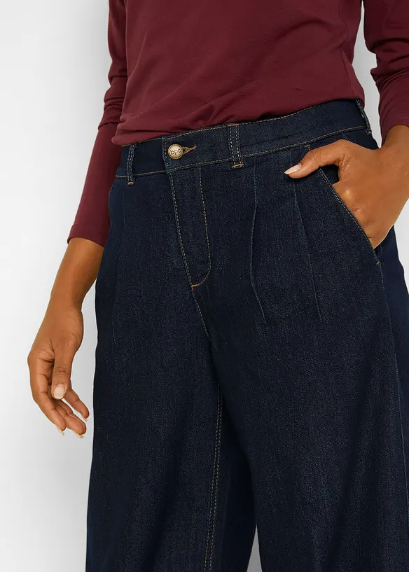 Jean large à taille haute élastiquée, bonprix