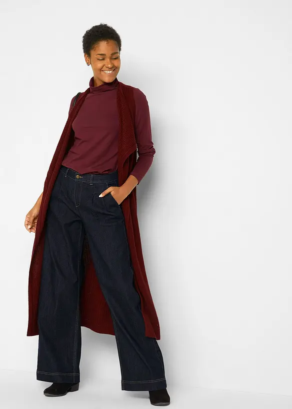 Jean large à taille haute élastiquée, bonprix