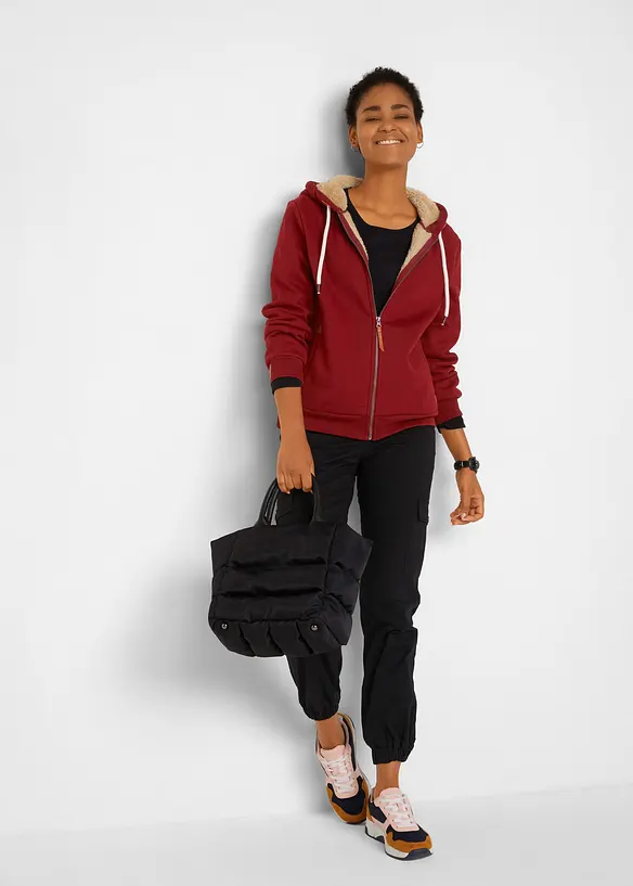 Gilet zipp&eacute; &agrave; capuche avec doublure peluche, bonprix