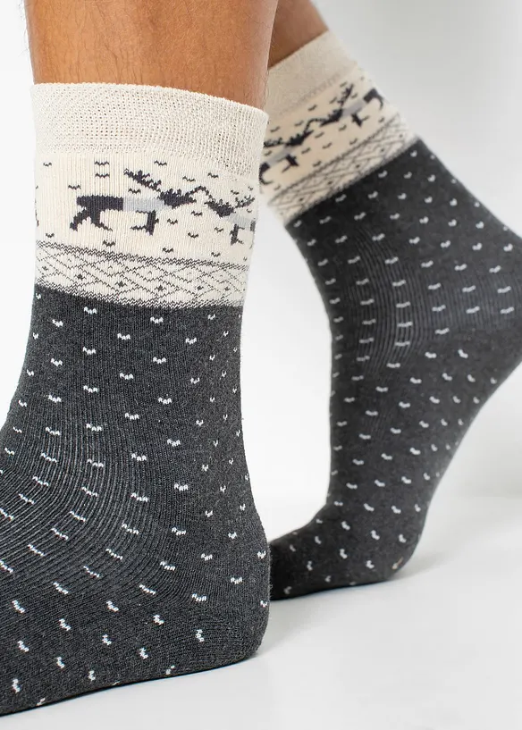 Lot de 3 paires de chaussettes thermiques en coton majoritaire, bonprix