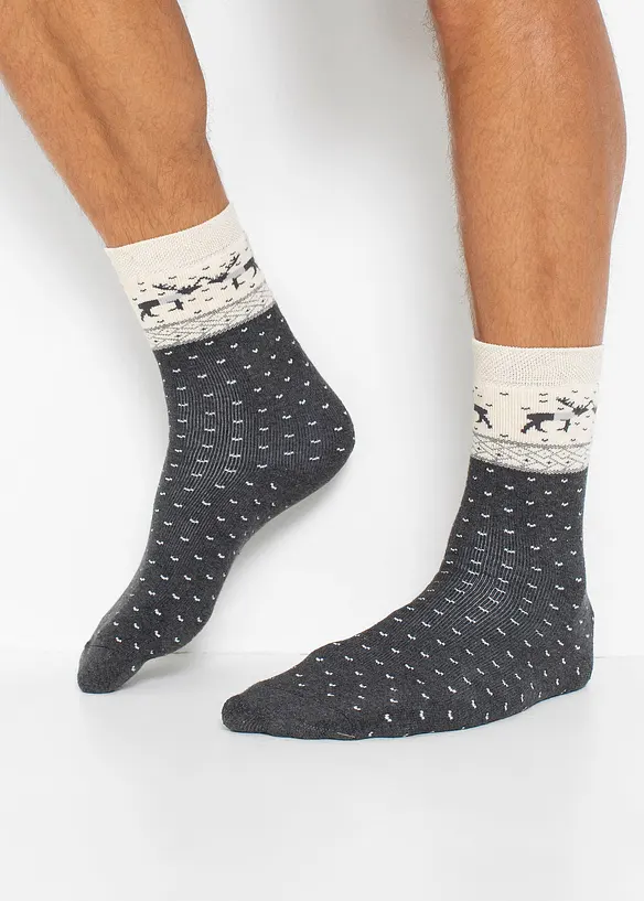 Lot de 3 paires de chaussettes thermiques en coton majoritaire, bonprix