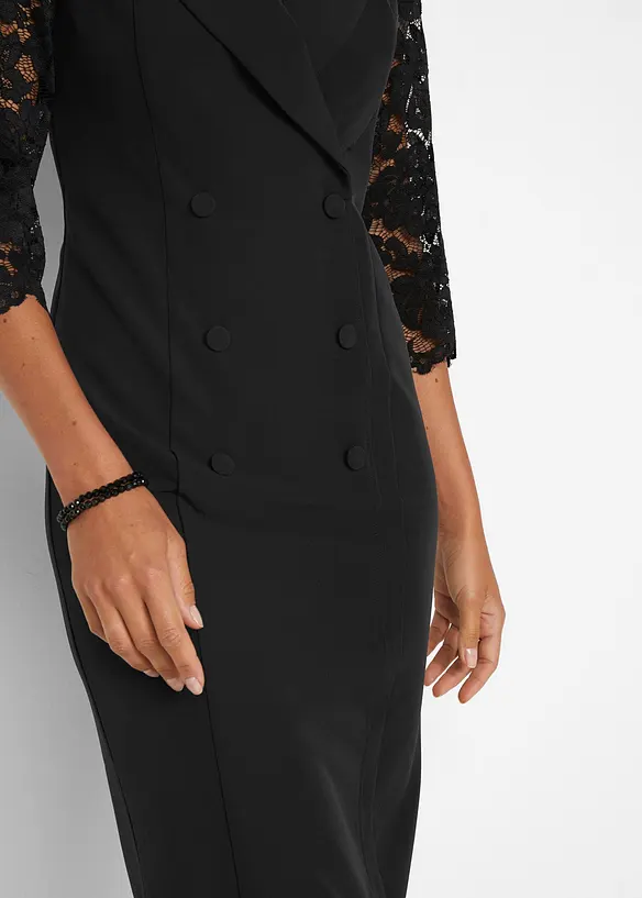 Blazer-Kleid mit Spitzenärmeln, bonprix