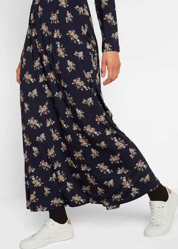 Bedrucktes Maxikleid, langarm, bpc bonprix collection