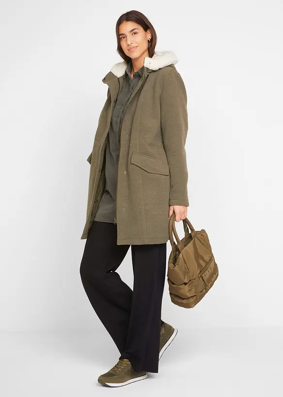 Pantalon large en viscose mélangée à taille élastiquée, bonprix