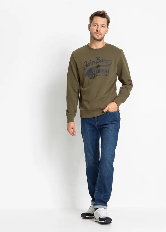 Lot de 2 sweats doux en coton m&eacute;lang&eacute;, bonprix