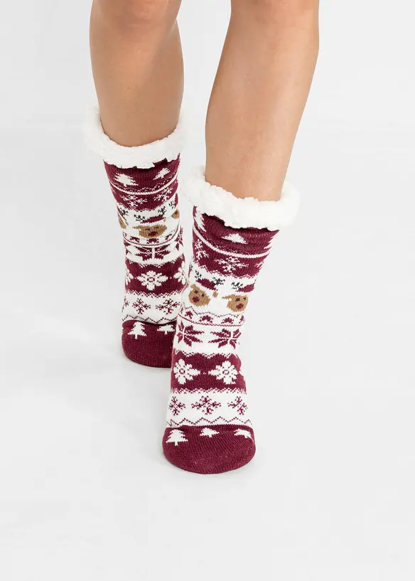 Chaussettes d'intérieur doublées peluche en polyester recyclé, bonprix