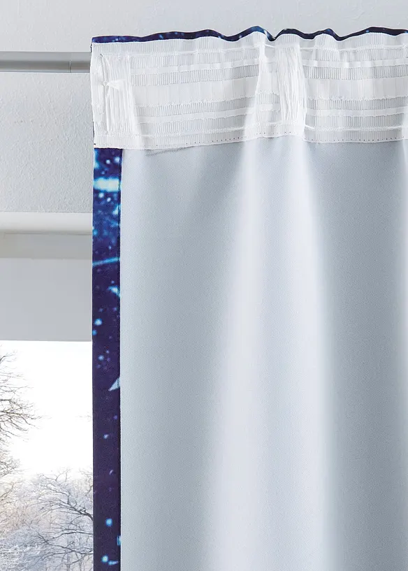 Verdunkelungsvorhang mit Nachthimmel Motiv und recyceltem Polyester (1er Pack), bonprix