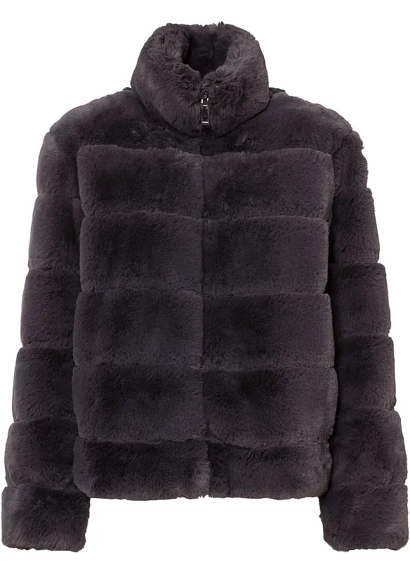 Fellimitat-Jacke mit Reißverschluss, bonprix