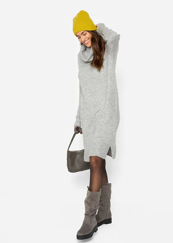Oversize-Strickkleid mit Rollkragen, bonprix