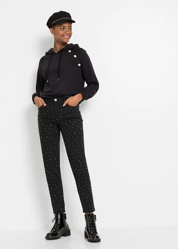 Pantalon extensible avec pierres brillantes, RAINBOW