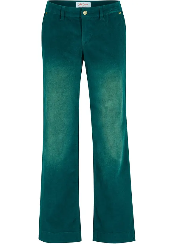 Pantalon en velours côtelé extensible, large, bonprix