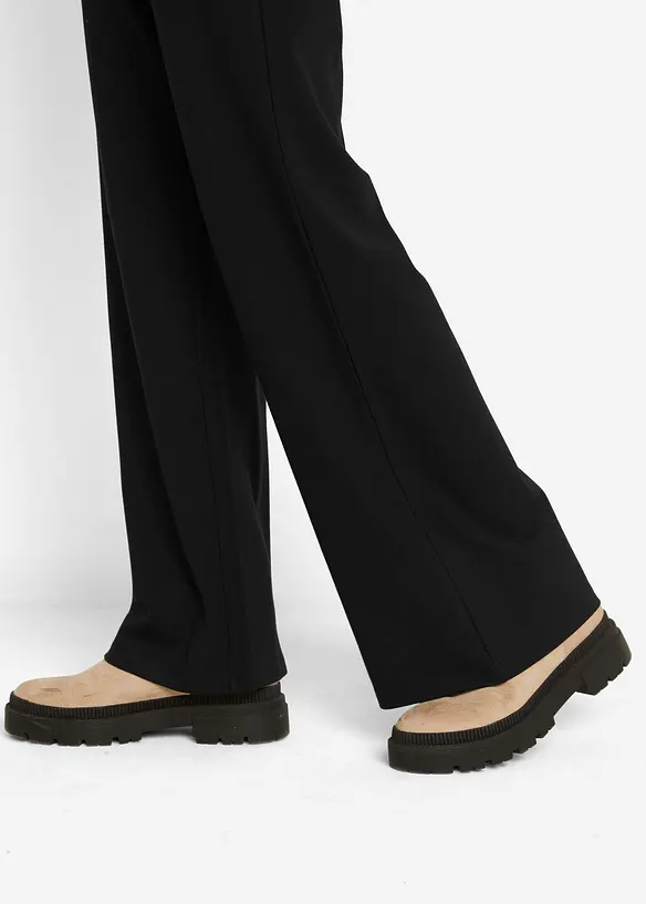 Pantalon large en viscose mélangée à taille élastiquée, bonprix