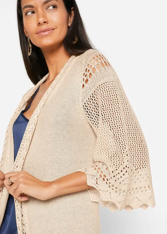 Ajour-Longstrickjacke, bonprix