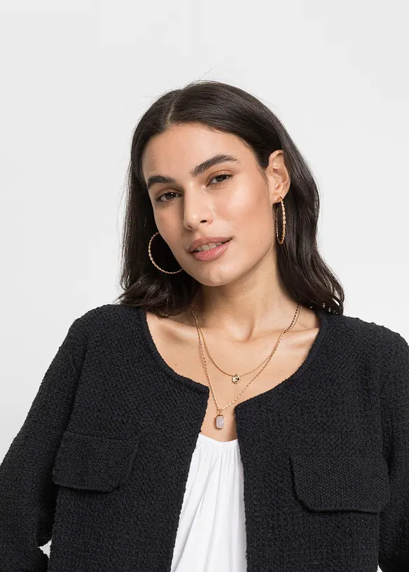 Bouclé Strickjacke, bonprix