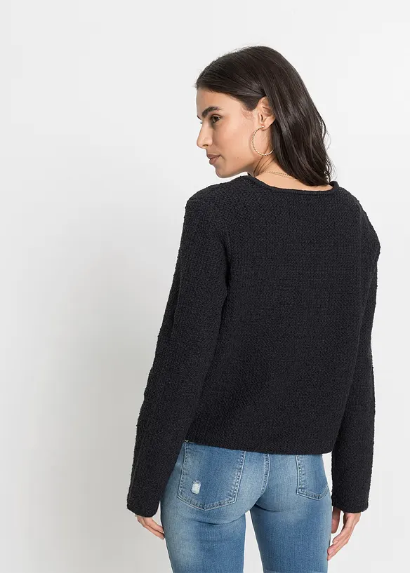 Bouclé Strickjacke, bonprix