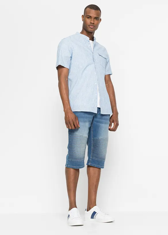 Kurzarmhemd aus Leinen-Mix in Regular Fit, bonprix