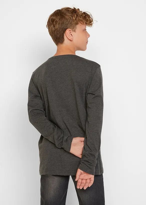 Lot de 2 T-shirts manches longues coton, bonprix