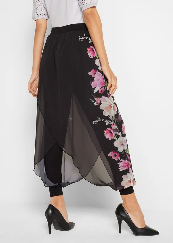Pantalon avec empiècements crêpe, bonprix