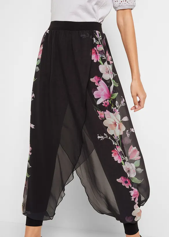 Pantalon avec empiècements crêpe, bonprix