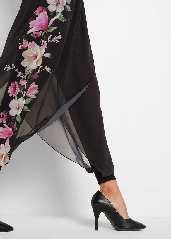 Pantalon avec empiècements crêpe, bonprix