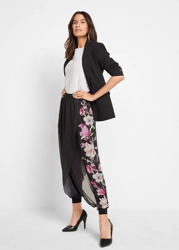 Pantalon avec empiècements crêpe, bonprix