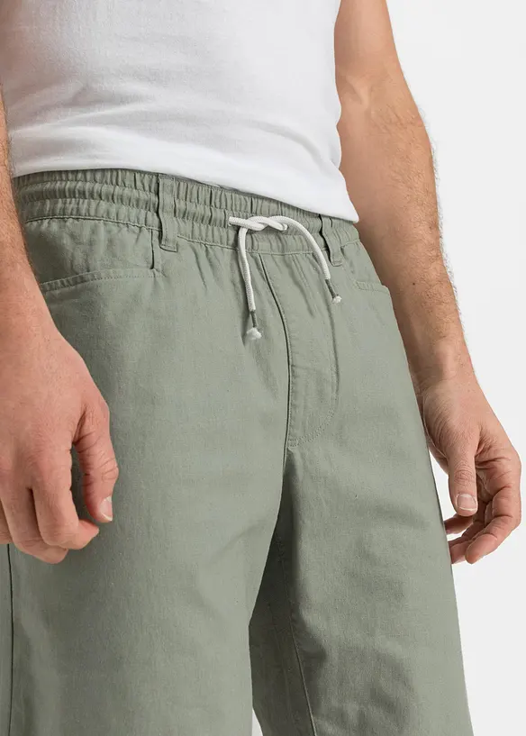 Bermuda à taille élastiquée en lin mélangé, Regular, bonprix