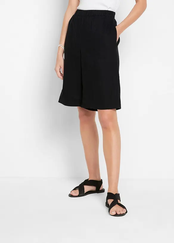 Bermuda en lin et viscose, taille haute, bonprix