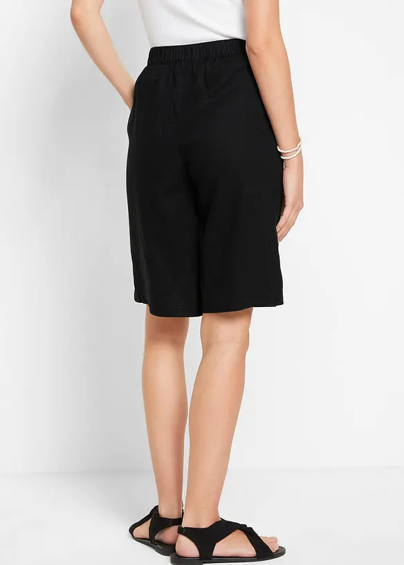 Bermuda en lin et viscose, taille haute, bonprix