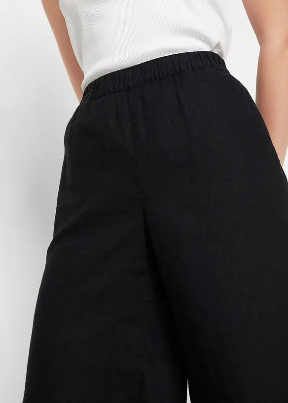Bermuda en lin et viscose, taille haute, bonprix